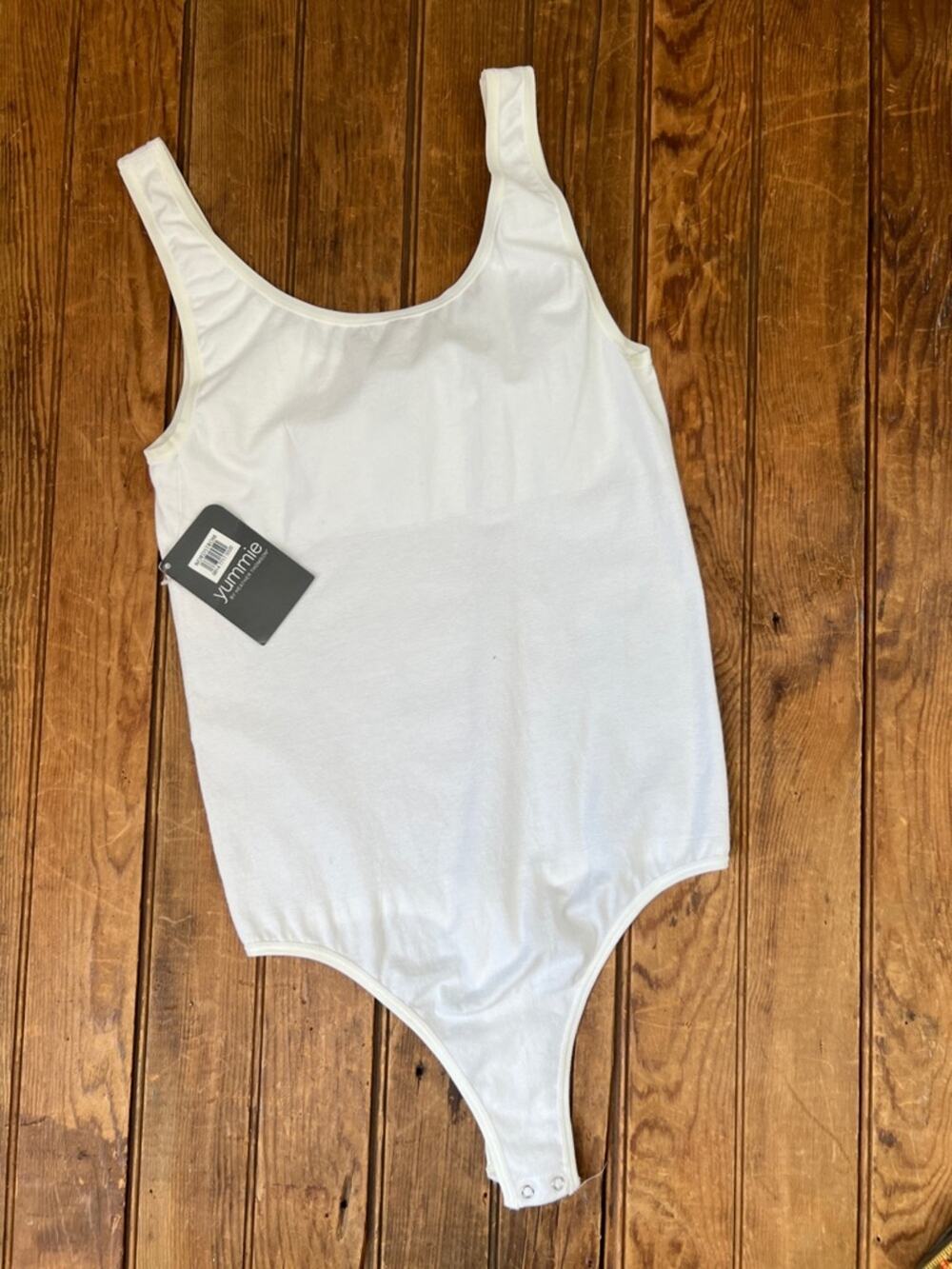 Yummie by Heather Thomson White Tank One-Piece Bodysuit smooth wear NWT New